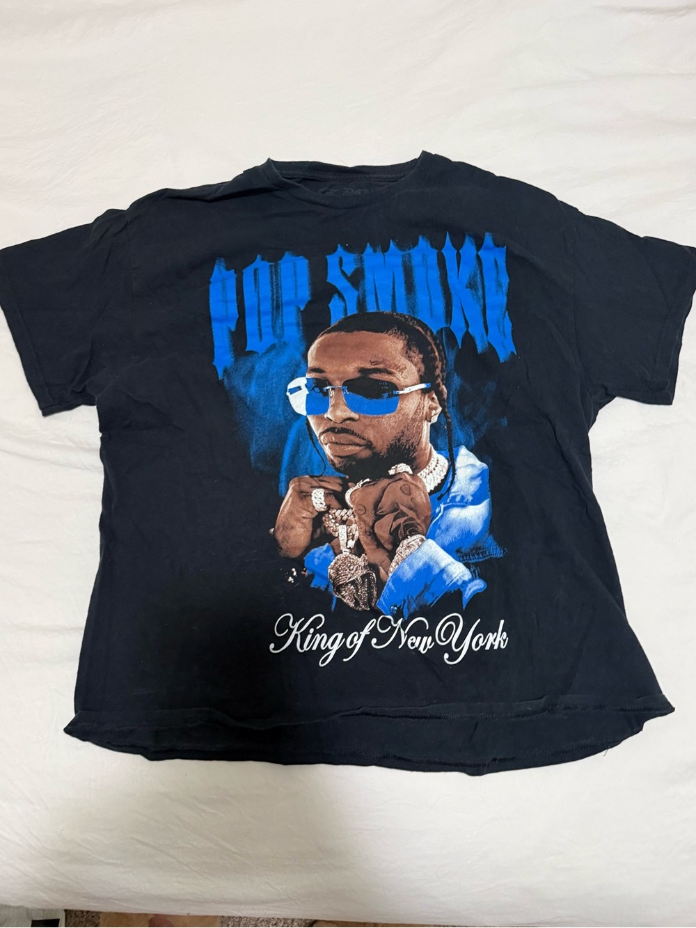 Zumiez Black Pop Smoke Graphic Tee with Blue Accents